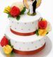 Promise In pearls decorated anniversary cake with white fondant and edible pearls. Promise In Pearls!