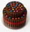 KitKat Chocolate Cake with KitKat bars around the sides and colorful gems topping, eggless and freshly baked in Yelahanka.